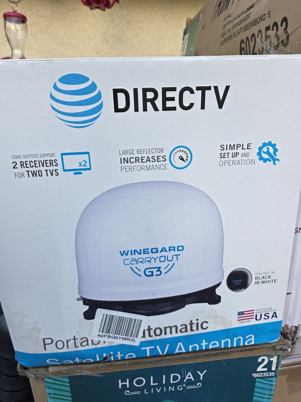DirecTV-Compatible Winegard Carryout G3 Satellite Antenna - White